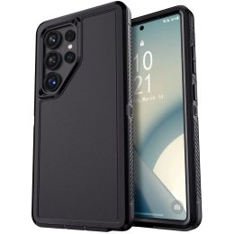 For Samsung Galaxy S22 Ultra 5G/S23 Ultra/S24/S24 Plus/S24 Ultra/S25/S25 Plus/S25 Ultra Case Shockproof Rugged Hard Cover Black