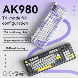 AJAZZAK980 mechanical keyboard, wireless three-mode bluetooth with color screen, customized game, e-sports, office TTC axis
