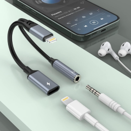 2-in-1 Lightning Adapter with Charging Port and Audio Jack