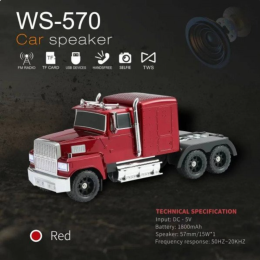 Bluetooth Semi Truck Speaker – Wireless Car Design (Red)