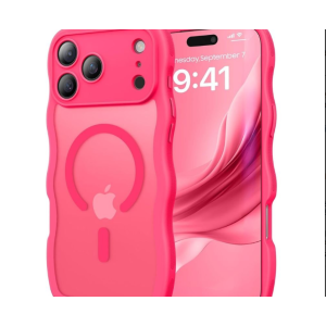 Phone Case with Magnetic Magsafe Ring and Camera Protection for Apple iPhone 17 Pro Max (Hot Pink)