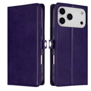 Card Holder Slot & Foldable Front Cover – Elegant Protection for Apple iPhone 17 Pro Max (Purple)