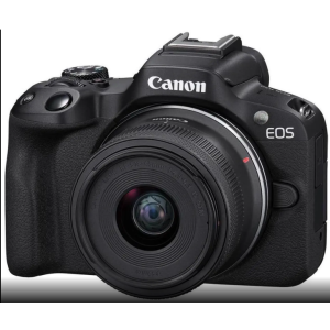 Canon EOS R50 Mirrorless Camera with RF-S 18-45mm f/4.5-6.3 IS STM Lens, Black