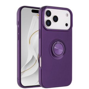 Phone Case with Glossy Finish – Superior Protection & Built-In Ring for Apple iPhone 17 Pro Max (Purple)