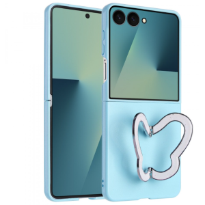 Case with Butterfly Kickstand for Samsung Galaxy Z Flip 7 (Blue)