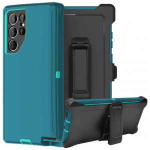 Case with Clip for Samsung Galaxy S25 Ultra 5G (Aqua Blue / Blue)