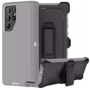 Case with Clip for Samsung Galaxy S25 Ultra 5G (Gray / White)