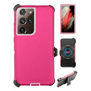 Case with Clip for Samsung Galaxy S25 5G (Pink / White)