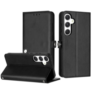 Card Holder Slots and Wrist Strap for Samsung Galaxy A35 5G (Black)