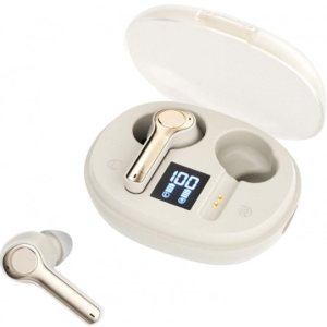 TWS Bluetooth Headphones with Advanced Battery Display TC31 for Universal Cell Phone And Bluetooth Device (Champagne Gold)