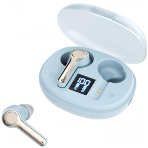 TWS Bluetooth Headphones with Advanced Battery Display TC31 for Universal Cell Phone And Bluetooth Device (Light Blue)