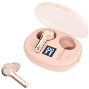 TWS Bluetooth Headphones with Advanced Battery Display TC31 for Universal Cell Phone And Bluetooth Device (Pink)