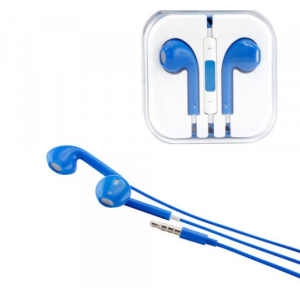 iPhone AUX Style Stereo Earphone Headset with Mic and Volume Control (Navy Blue)