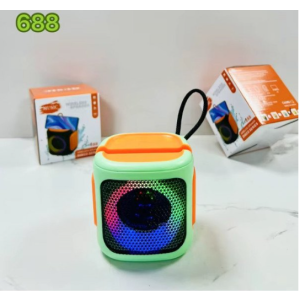 Bluetooth Wireless Speaker with Phone Stand Slot – Loud Sound, LED Light, Compact & Portable 688 (Green)