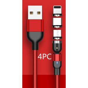 Rotating magnetic data cable - Red 4PC-0.5m