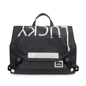 Laptop Bag Portable Messenger Bag Gaming Notebook Large Capacity Shoulder Bag - LUCKY To Black-Large Size