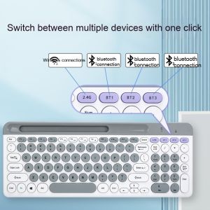 Macaron Dual-mode Wireless Bluetooth Keyboard Mouse Suit