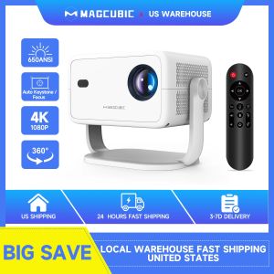 Magcubic 650ANSI L018 4K Projector Native 1080P Home Cinema Auto Focus Keystone Android 11 WiFi6 Portable Projector for Outdoor
