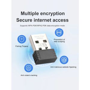 WIFI6 USB WIFI Network Card Free Drive 2.4GHz USB Dongle Wi-Fi Adapter 286.8Mbps 802.11b/g/n/ax for PC Laptop