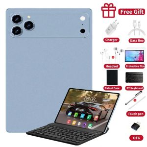 2019 Original NEW IPad 17 Pro Max 11 Inch Global Edition Tablet 24GB 2T Android16 Snapdrago 8gen3 5G Dual SIM Call WIFI TabletBLUE WITH KEYBOARD 16GB 1TB
