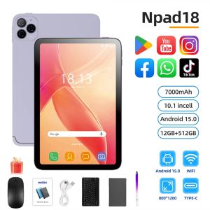 2019 New Upgraded Pad 10.1 Inch Android Tablets Octa Core 12GB RAM 512GB ROM Dual Network WiFi Dual Cameras Tablet PC 6000mAhPURPLE