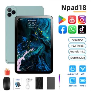 2019 New Upgraded Pad 10.1 Inch Android Tablets Octa Core 12GB RAM 512GB ROM Dual Network WiFi Dual Cameras Tablet PC 6000mAhGREEN