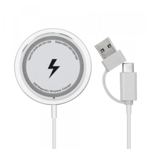 15W Magnetic Wireless Charger (White)