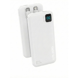 Fast Charging 10000mAh Dual USB/Type-C Ports Power Bank (White)